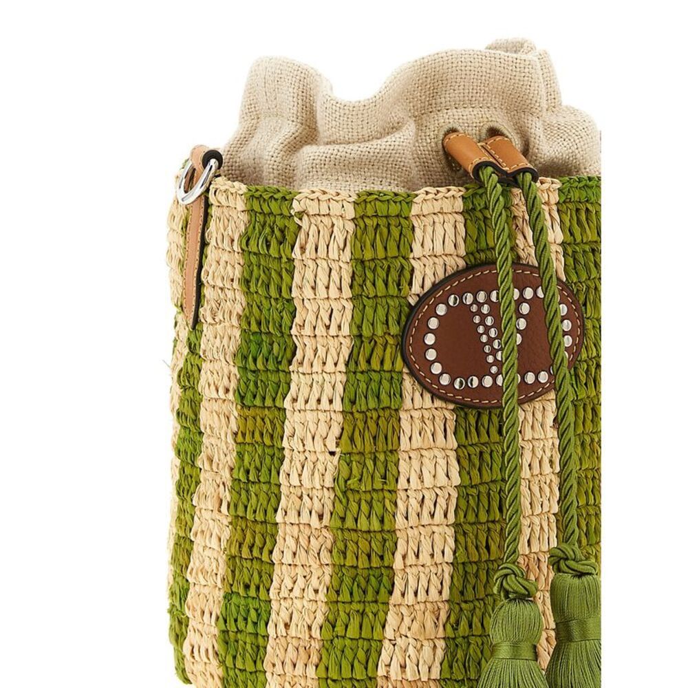Valentino Garavani Women Valentino Garavani Raffia Small Bucket Bag - Picture 3 of 4